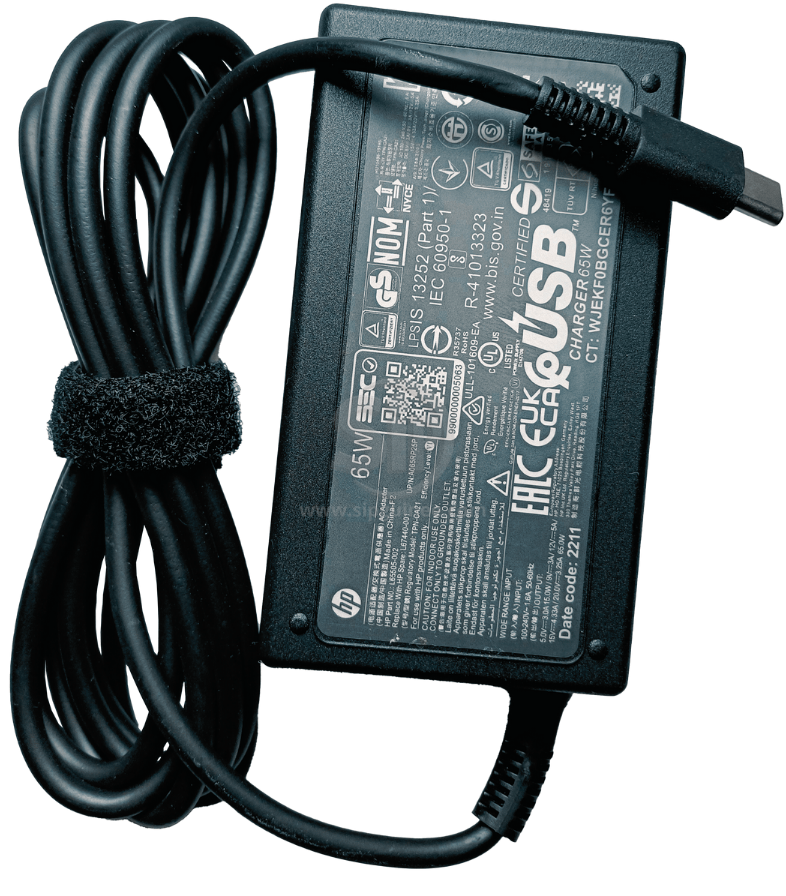 Chargeur HP USB-C 65W – TPN-CA21 | Alimentation rapide et universelle pour ordinateurs portables